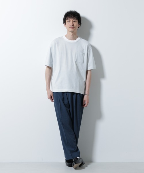 NANO universe(ナノユニバース)の「20シルケットボーダーTシャツ 半袖(Tシャツ/カットソー・メンズ・ブラック/ホワイト/ネイビー・L/M)」の16枚目の写真