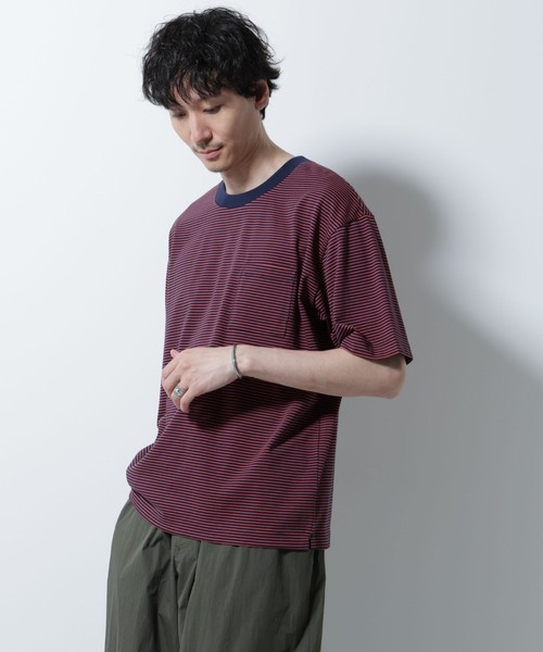 NANO universe(ナノユニバース)の「20シルケットボーダーTシャツ 半袖(Tシャツ/カットソー・メンズ・ブラック/ホワイト/ネイビー・L/M)」の19枚目の写真