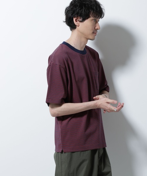 NANO universe(ナノユニバース)の「20シルケットボーダーTシャツ 半袖(Tシャツ/カットソー・メンズ・ブラック/ホワイト/ネイビー・L/M)」の20枚目の写真
