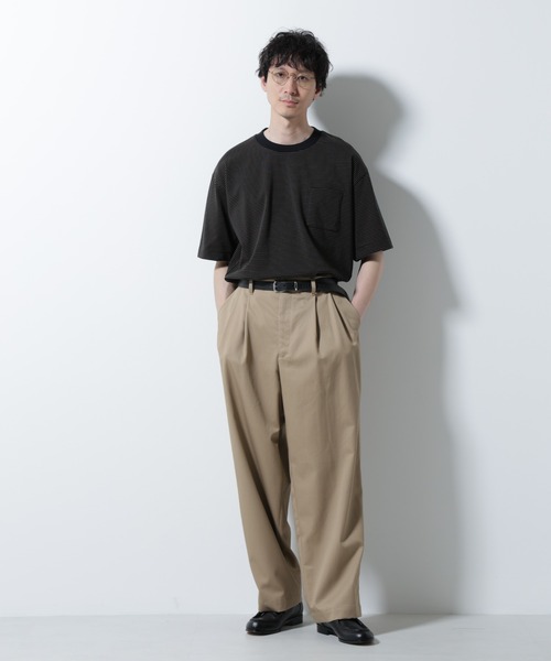 NANO universe(ナノユニバース)の「20シルケットボーダーTシャツ 半袖(Tシャツ/カットソー・メンズ・ブラック/ホワイト/ネイビー・L/M)」の8枚目の写真
