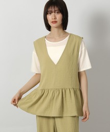 LAKOLE | 【セットアップ対応・接触冷感】リネンライクペプラムベスト / 575666(ベスト)