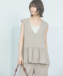 LAKOLE | 【セットアップ対応・接触冷感】リネンライクペプラムベスト / 575666(ベスト)