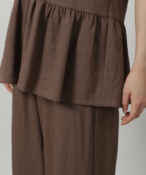LAKOLE（ラコレ）の「【セットアップ対応・接触冷感】リネンライクペプラムベスト / 575666（ベスト・レディース・オリーブ/グレイッシュベージュ/ブラウン/チャコールグレー・FREE）」の15枚目の写真
