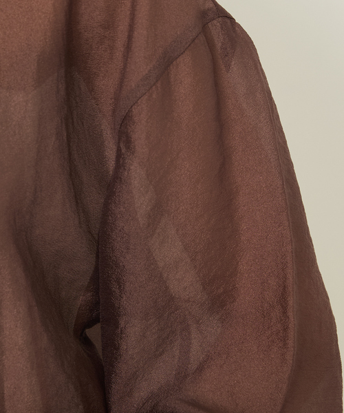 abahouse mavie（アバハウスマヴィ）の「シアーシャツカーディガン（カーディガン/ボレロ・レディース・ブラウン/ブラック/クリーム・フリー）」の15枚目の写真