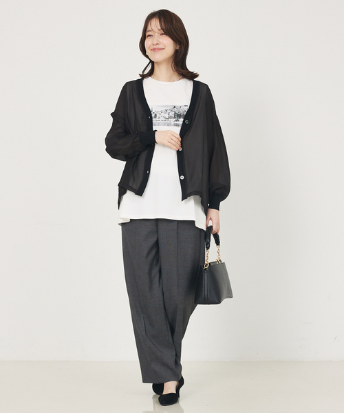 abahouse mavie（アバハウスマヴィ）の「シアーシャツカーディガン（カーディガン/ボレロ・レディース・ブラウン/ブラック/クリーム・フリー）」の17枚目の写真