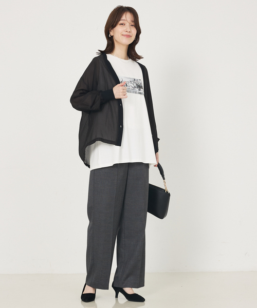 abahouse mavie（アバハウスマヴィ）の「シアーシャツカーディガン（カーディガン/ボレロ・レディース・ブラウン/ブラック/クリーム・フリー）」の18枚目の写真