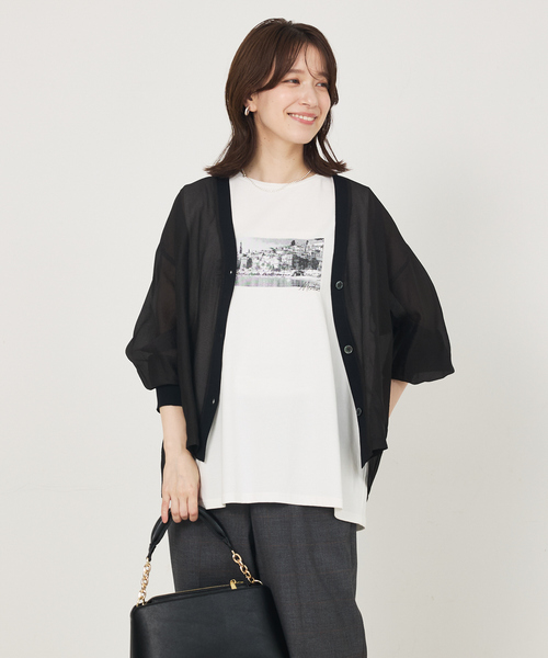 abahouse mavie（アバハウスマヴィ）の「シアーシャツカーディガン（カーディガン/ボレロ・レディース・ブラウン/ブラック/クリーム・フリー）」の20枚目の写真