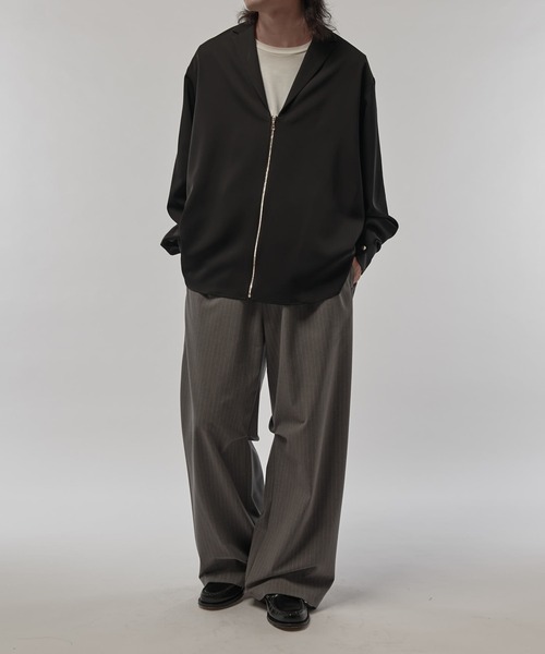 CULLNI（クルニ）の「【CULLNI/クルニ】テーラードZIPシャツ（シャツ/ブラウス・メンズ・アイボリー/ブラック/ブラウン・1/2）」の8枚目の写真