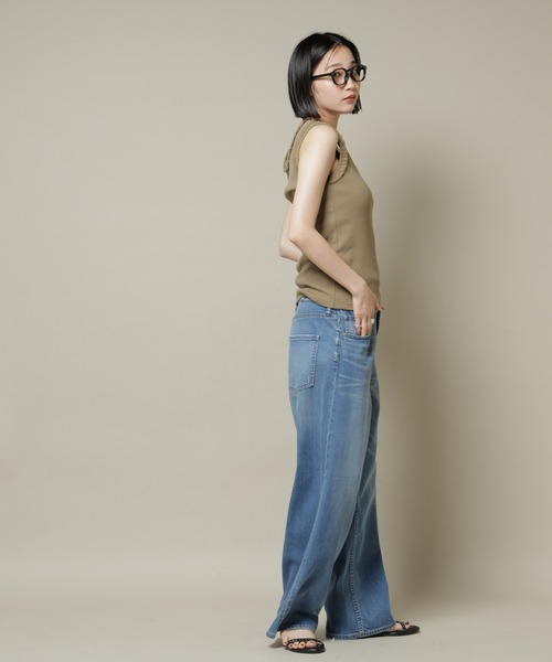 NANO universe（ナノユニバース）の「レーストリミングタンクトップ（タンクトップ・レディース・ホワイト/ブラック/ライトブラウン・FREE）」の17枚目の写真