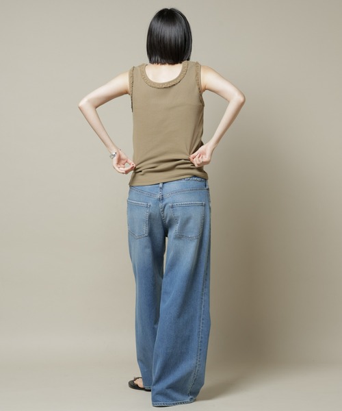 NANO universe（ナノユニバース）の「レーストリミングタンクトップ（タンクトップ・レディース・ホワイト/ブラック/ライトブラウン・FREE）」の18枚目の写真