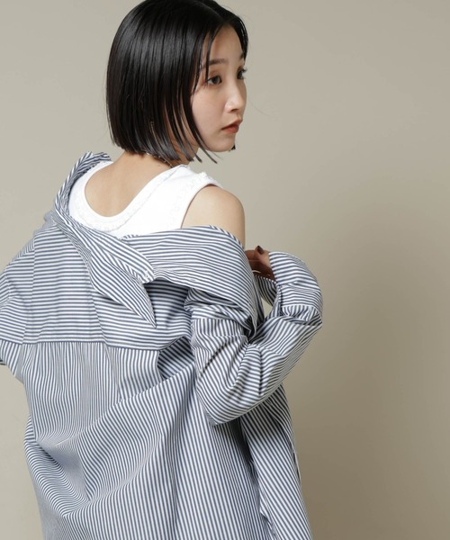 NANO universe（ナノユニバース）の「レーストリミングタンクトップ（タンクトップ・レディース・ホワイト/ブラック/ライトブラウン・FREE）」の7枚目の写真