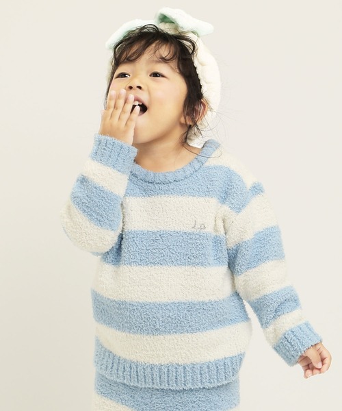 la poche biscuit（ラポシェビスキュイ）の「【もちふわシリーズ】トップス（ルームウェア/パジャマ・キッズ・サックスブルー/ピンク・130/120/110/100/90/80）」の2枚目の写真