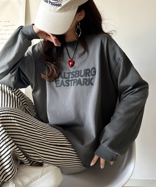 classicalelf(クラシカルエルフ)の「大人シンプル。ベーシックに映える厚盛プリント♪綿100%英字ロゴロンT(Tシャツ/カットソー・レディース・チャコール/オフホワイト/アイボリー/ベージュ/ブラック/ブラウン・MEDIUM/LARGE/X-LARGE/SMALL)」の15枚目の写真