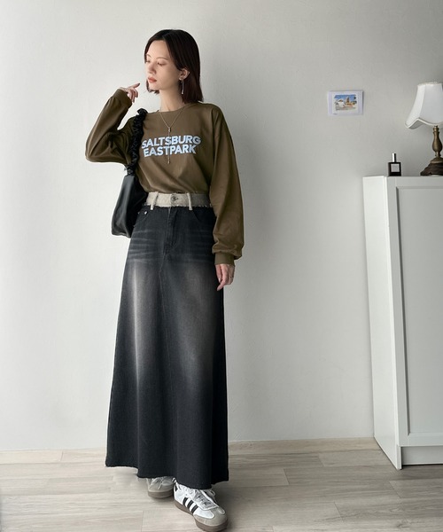 classicalelf(クラシカルエルフ)の「大人シンプル。ベーシックに映える厚盛プリント♪綿100%英字ロゴロンT(Tシャツ/カットソー・レディース・チャコール/オフホワイト/アイボリー/ベージュ/ブラック/ブラウン・MEDIUM/LARGE/X-LARGE/SMALL)」の18枚目の写真