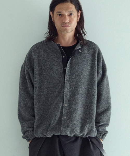 EGO TRIPPING（エゴトリッピング）の「mcg3678-WOOLSNAP カーディガン（カーディガン/ボレロ・メンズ・ブラック/杢グレー/ネイビー・46/48）」の9枚目の写真