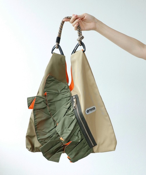 【RISLEY×OUTDOOR PRODUCTS 】バイカラートライアングルフリルバッグ