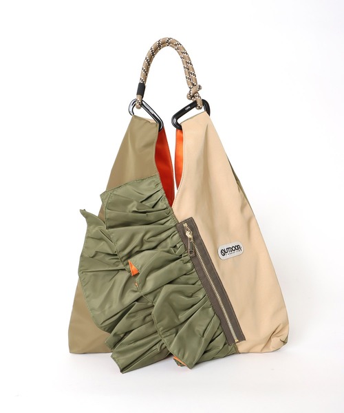 RISLEY×OUTDOOR PRODUCTS 】バイカラートライアングルフリルバッグ