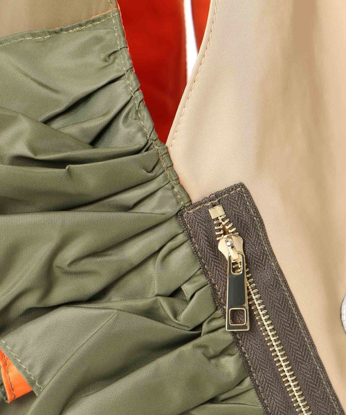 OUTDOOR PRODUCTS(アウトドアプロダクツ)の「【RISLEY×OUTDOOR PRODUCTS 】バイカラートライアングルフリルバッグ(トートバッグ・レディース・ブラック/ベージュ・FREE)」の6枚目の写真
