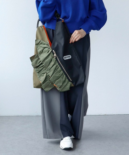 RISLEY×OUTDOOR PRODUCTS 】バイカラートライアングルフリルバッグ