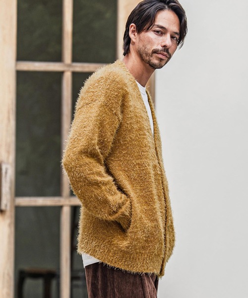 CAMBIO（カンビオ）の「mcg3676-Minimal Shaggy Knit Cardigan シャギーニットカーディガン（カーディガン/ボレロ・メンズ・ブラック/グレー/イエロー・M/L）」の7枚目の写真