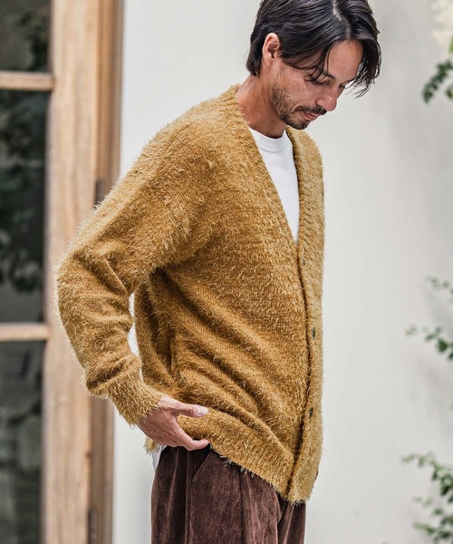 CAMBIO（カンビオ）の「mcg3676-Minimal Shaggy Knit Cardigan シャギーニットカーディガン（カーディガン/ボレロ・メンズ・ブラック/グレー/イエロー・M/L）」の6枚目の写真