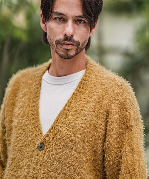 CAMBIO（カンビオ）の「mcg3676-Minimal Shaggy Knit Cardigan シャギーニットカーディガン（カーディガン/ボレロ・メンズ・ブラック/グレー/イエロー・M/L）」の5枚目の写真