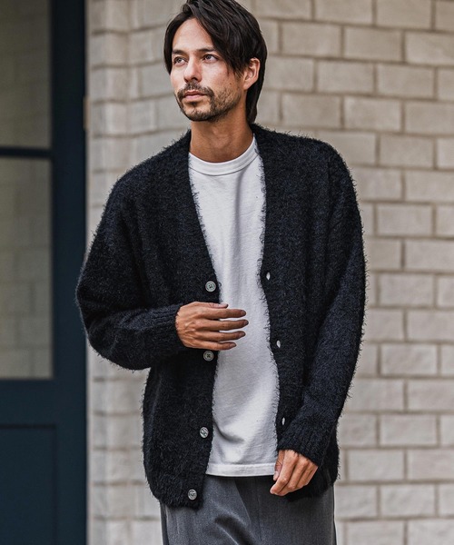 CAMBIO（カンビオ）の「mcg3676-Minimal Shaggy Knit Cardigan シャギーニットカーディガン（カーディガン/ボレロ・メンズ・ブラック/グレー/イエロー・M/L）」の21枚目の写真