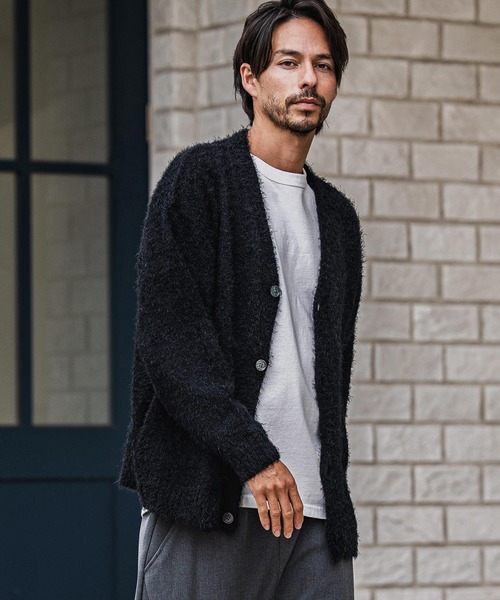 CAMBIO（カンビオ）の「mcg3676-Minimal Shaggy Knit Cardigan シャギーニットカーディガン（カーディガン/ボレロ・メンズ・ブラック/グレー/イエロー・M/L）」の20枚目の写真