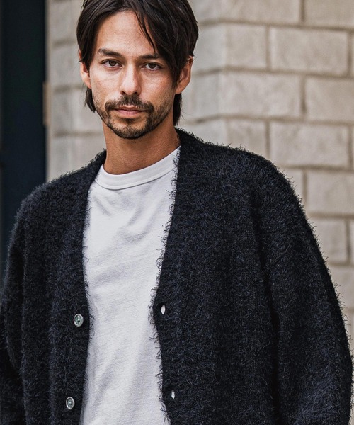CAMBIO（カンビオ）の「mcg3676-Minimal Shaggy Knit Cardigan シャギーニットカーディガン（カーディガン/ボレロ・メンズ・ブラック/グレー/イエロー・M/L）」の19枚目の写真