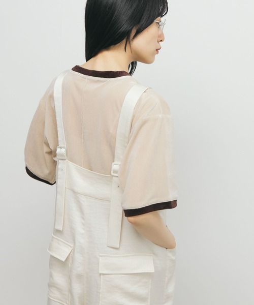 KBF（ケイビーエフ）の「メッシュベロアリンガーTEE（Tシャツ/カットソー・レディース・ブラウン/ライトベージュ・ONE）」の13枚目の写真