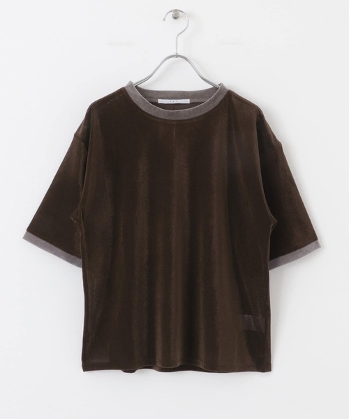 tシャツ メッシュベロアリンガーTEE レディース メッシュベロアリンガーTEE（Tシャツ/カットソー）｜KBF