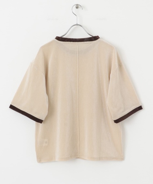 KBF（ケイビーエフ）の「メッシュベロアリンガーTEE（Tシャツ/カットソー・レディース・ブラウン/ライトベージュ・ONE）」の20枚目の写真