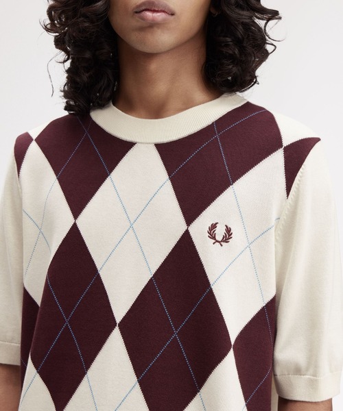 Argyle Knitted T-Shirt／アーガイルニットTシャツ（ニット