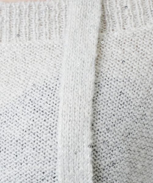 SPIRALGIRL（スパイラルガール）の「スカーフ付きダメージオーバーニット（ニット/セーター・レディース・グレー/ホワイト/ピンク・FREE）」の14枚目の写真
