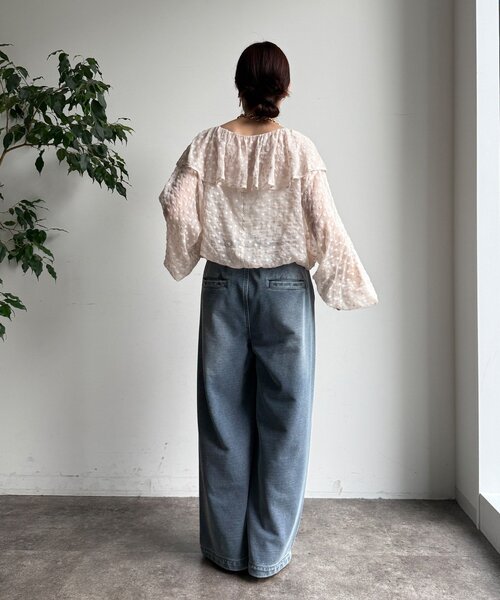 DOUDOU(ドゥドゥ) フラワー刺繍フリルブラウス フラワー刺繍フリルブラウス（シャツ/ブラウス）｜DouDou