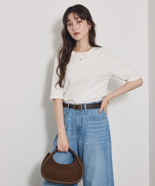 qualite(カリテ)の「【大人の着心地にごたわったTシャツ】プレミアムフライスT(Tシャツ/カットソー・レディース・ブラック/ワイン/オフホワイト/カーキ・フリー)」の15枚目の写真