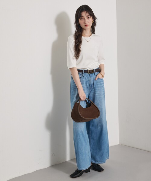 qualite(カリテ)の「【大人の着心地にごたわったTシャツ】プレミアムフライスT(Tシャツ/カットソー・レディース・ブラック/ワイン/オフホワイト/カーキ・フリー)」の14枚目の写真