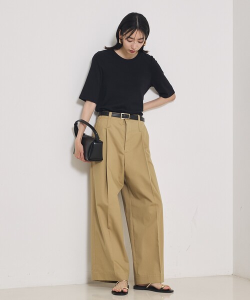 qualite(カリテ)の「【大人の着心地にごたわったTシャツ】プレミアムフライスT(Tシャツ/カットソー・レディース・ブラック/ワイン/オフホワイト/カーキ・フリー)」の12枚目の写真