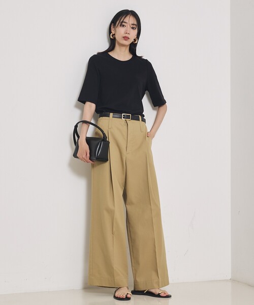 qualite(カリテ)の「【大人の着心地にごたわったTシャツ】プレミアムフライスT(Tシャツ/カットソー・レディース・ブラック/ワイン/オフホワイト/カーキ・フリー)」の11枚目の写真