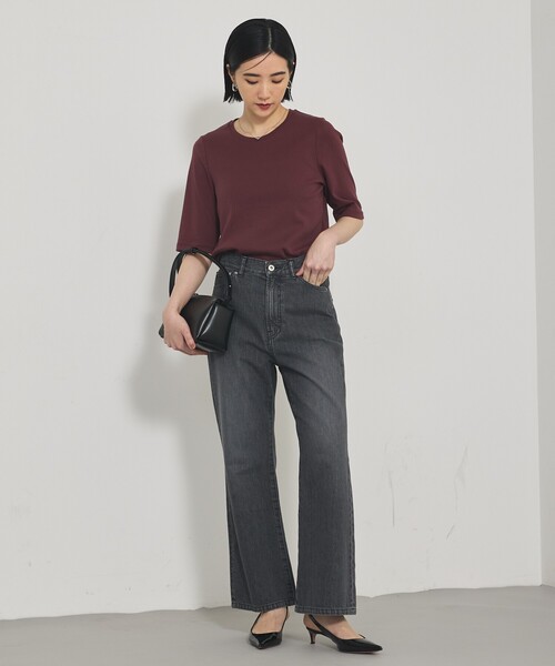 qualite(カリテ)の「【大人の着心地にごたわったTシャツ】プレミアムフライスT(Tシャツ/カットソー・レディース・ブラック/ワイン/オフホワイト/カーキ・フリー)」の10枚目の写真