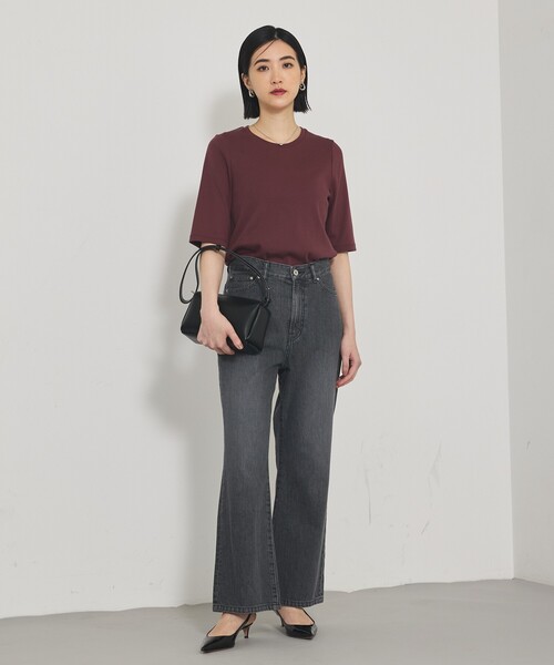 qualite(カリテ)の「【大人の着心地にごたわったTシャツ】プレミアムフライスT(Tシャツ/カットソー・レディース・ブラック/ワイン/オフホワイト/カーキ・フリー)」の5枚目の写真