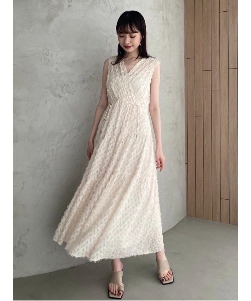 FRAY I.D ベージュノースリーブワンピース FRAY I.D ニットコンビティアードワンピース ベージュ - メルカリ