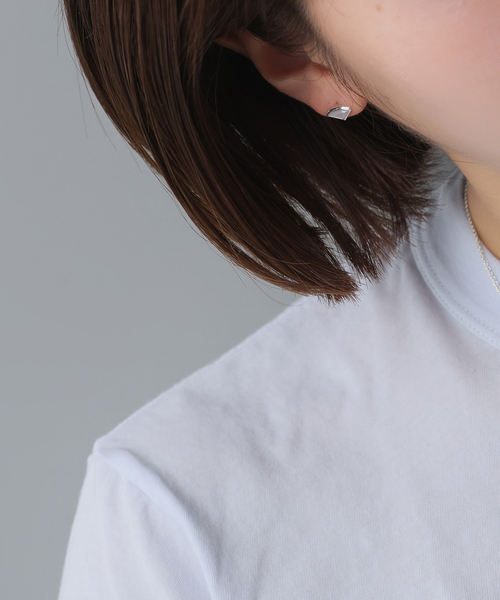 SAMH by LILAS】ダイヤモンドカットシェルピアス SV（両耳）（ピアス