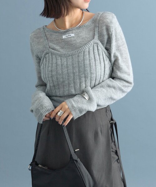 シアーニットビスチェSET（ニット/セーター）｜mystic（ミスティック