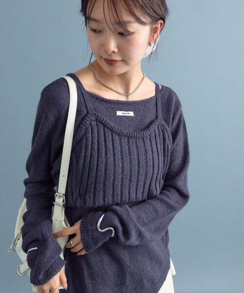 セール】シアーニットビスチェSET（ニット/セーター）｜mystic