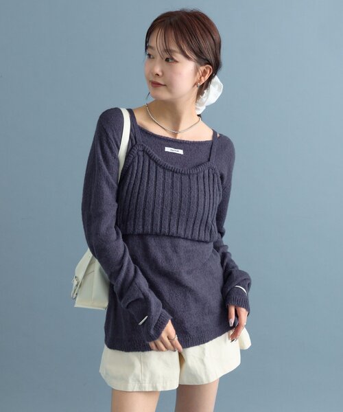 シアーニットビスチェSET（ニット/セーター）｜mystic（ミスティック