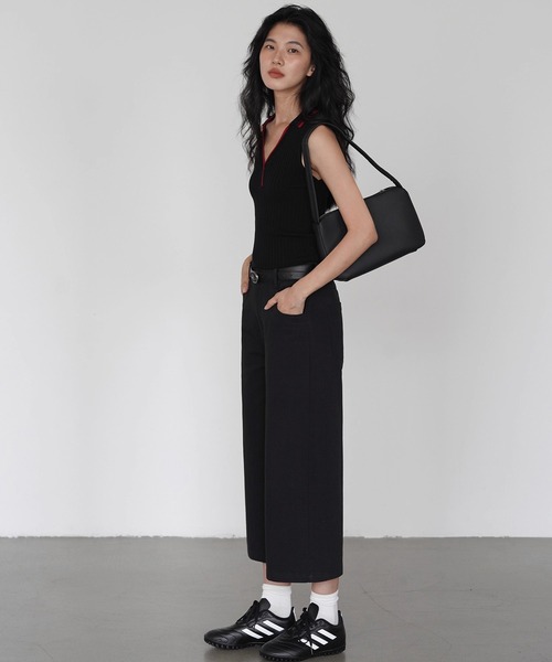 EIGHTHMONTH（エイスマンス）の「アンクルワイドパンツ EM25a006【EIGHTHMONTH】（デニムパンツ・レディース・ブラック・S/M/L）」の16枚目の写真