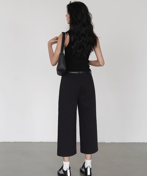 EIGHTHMONTH（エイスマンス）の「アンクルワイドパンツ EM25a006【EIGHTHMONTH】（デニムパンツ・レディース・ブラック・S/M/L）」の2枚目の写真