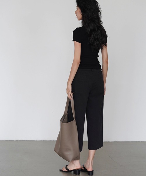 EIGHTHMONTH（エイスマンス）の「アンクルワイドパンツ EM25a006【EIGHTHMONTH】（デニムパンツ・レディース・ブラック・S/M/L）」の4枚目の写真