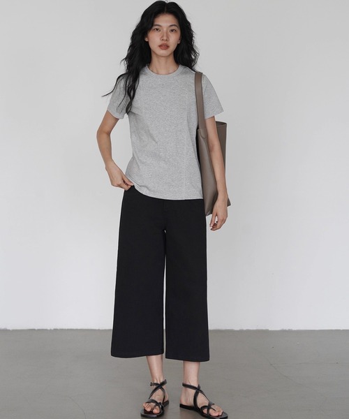 EIGHTHMONTH（エイスマンス）の「アンクルワイドパンツ EM25a006【EIGHTHMONTH】（デニムパンツ・レディース・ブラック・S/M/L）」の5枚目の写真